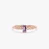 925 Sterling Silver Amethyst and Diamond Engagement Ring - Image 2