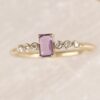 925 Sterling Silver Amethyst and Diamond Engagement Ring - Image 4