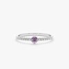 925 Sterling Silver Amethyst and Diamond Ring - Image 2