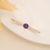 925 Sterling Silver Amethyst and Diamond Ring - Image 4