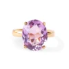 Amethyst cocktail ring with polished sterling silver finish