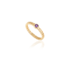 Gold-plated sterling silver ring with a minimal chain-style design