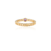 Refined chain-style ring with a 2.8 mm round stone