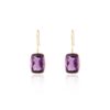 925 Sterling Silver Amethyst Dangle Earrings