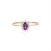 925 Sterling Silver Amethyst Diamond Ring