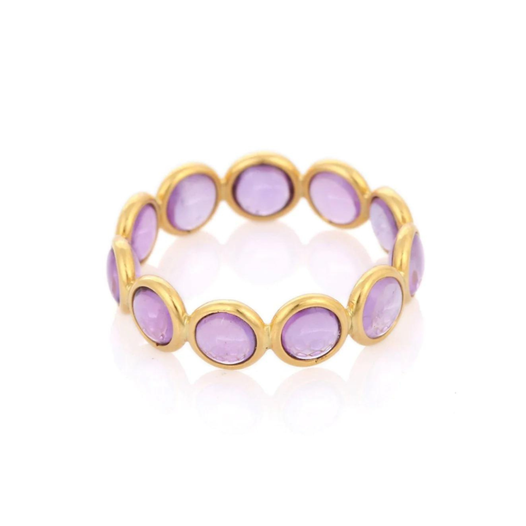 925 Sterling Silver Amethyst Eternity Band