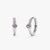 925 Sterling Silver Amethyst Huggies - Image 2