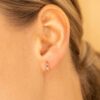 925 Sterling Silver Amethyst Huggies - Image 4