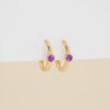 925 Sterling Silver Amethyst Huggies - Image 7