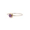 925 Sterling Silver ring with thick gold plating and round amethyst