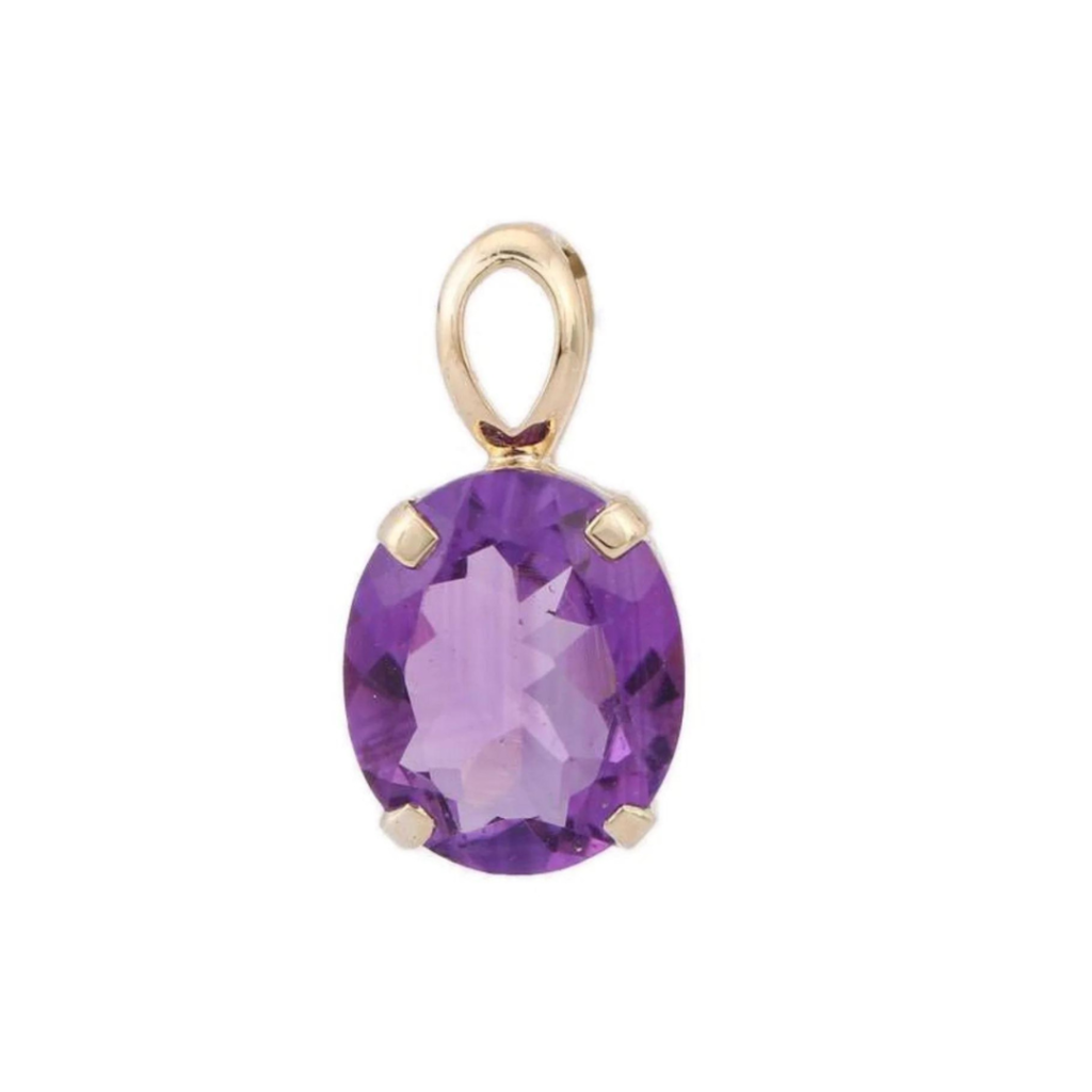 925 Sterling Silver Amethyst Stone Pendant