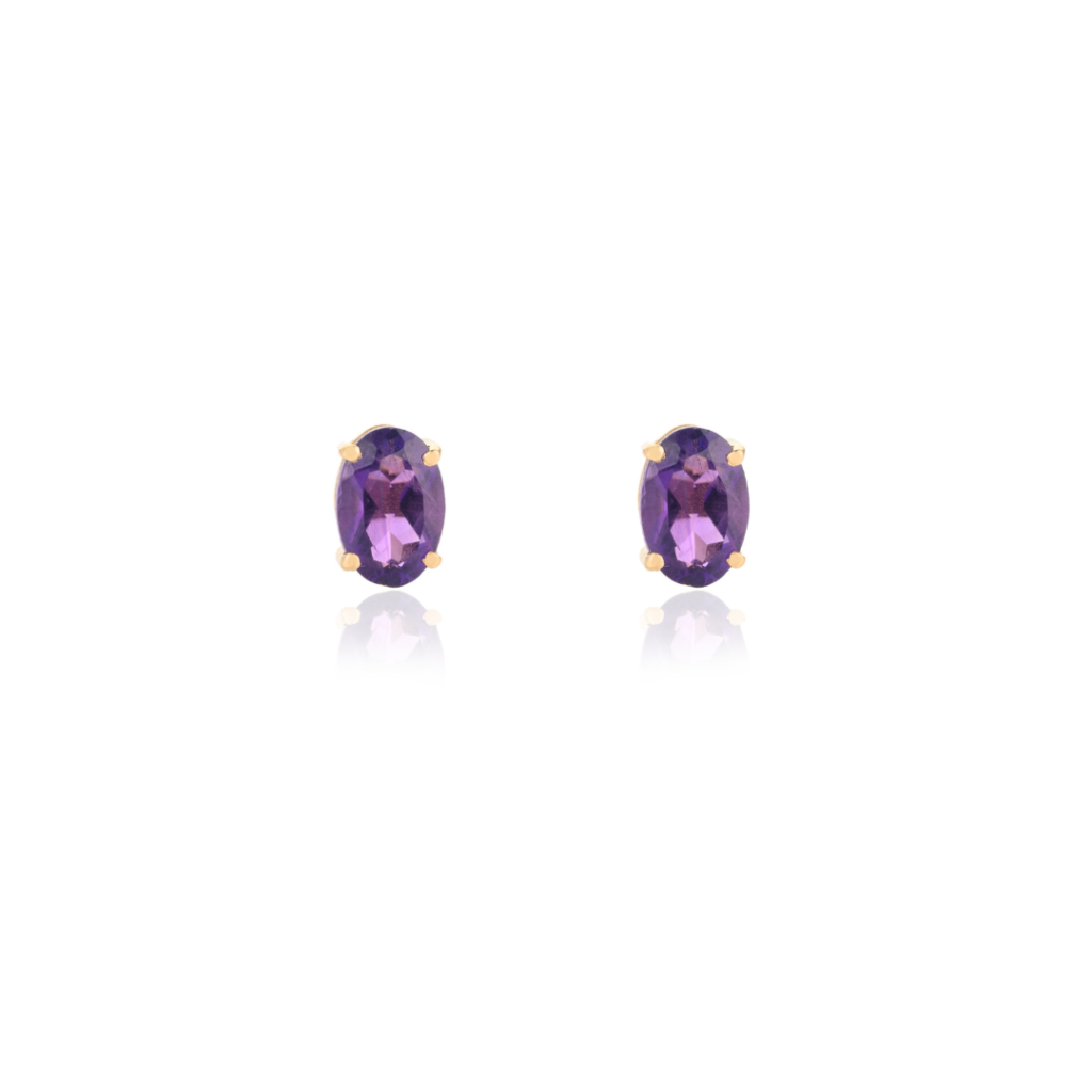 925 Sterling Silver Amethyst Studs