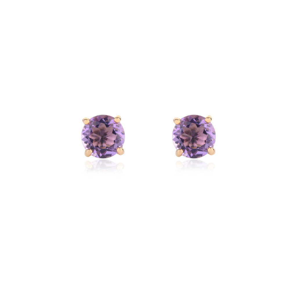 925 Sterling Silver Amethyst Studs