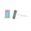 925 Sterling Silver Annie earrings with vertical bar design and turquoise detail