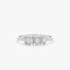 925 Sterling Silver April Birthstone Diamond Cluster Ring - Image 2