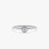 925 Sterling Silver Aquamarine Art Deco Ring - Image 2