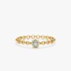 925 Sterling Silver Aquamarine Chain Ring