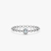 925 Sterling Silver Aquamarine Chain Ring - Image 2