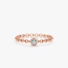 925 Sterling Silver Aquamarine Chain Ring - Image 3