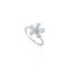 Aquamarine floral ring featuring a refined 925 sterling silver band