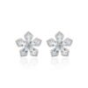 925 Sterling Silver aquamarine flower stud earrings with floral design