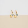 925 Sterling Silver Aquamarine Huggies - Image 2