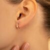 925 Sterling Silver Aquamarine Huggies - Image 4