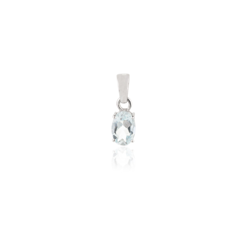 925 Sterling Silver Aquamarine Pendant
