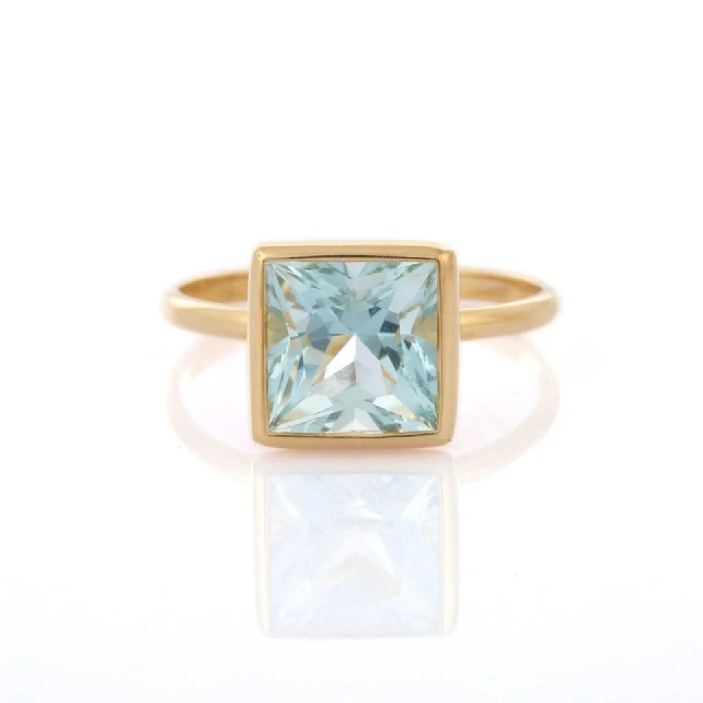 925 Sterling Silver Aquamarine Ring