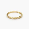 925 Sterling Silver Art Deco eternity band with alternating round stones