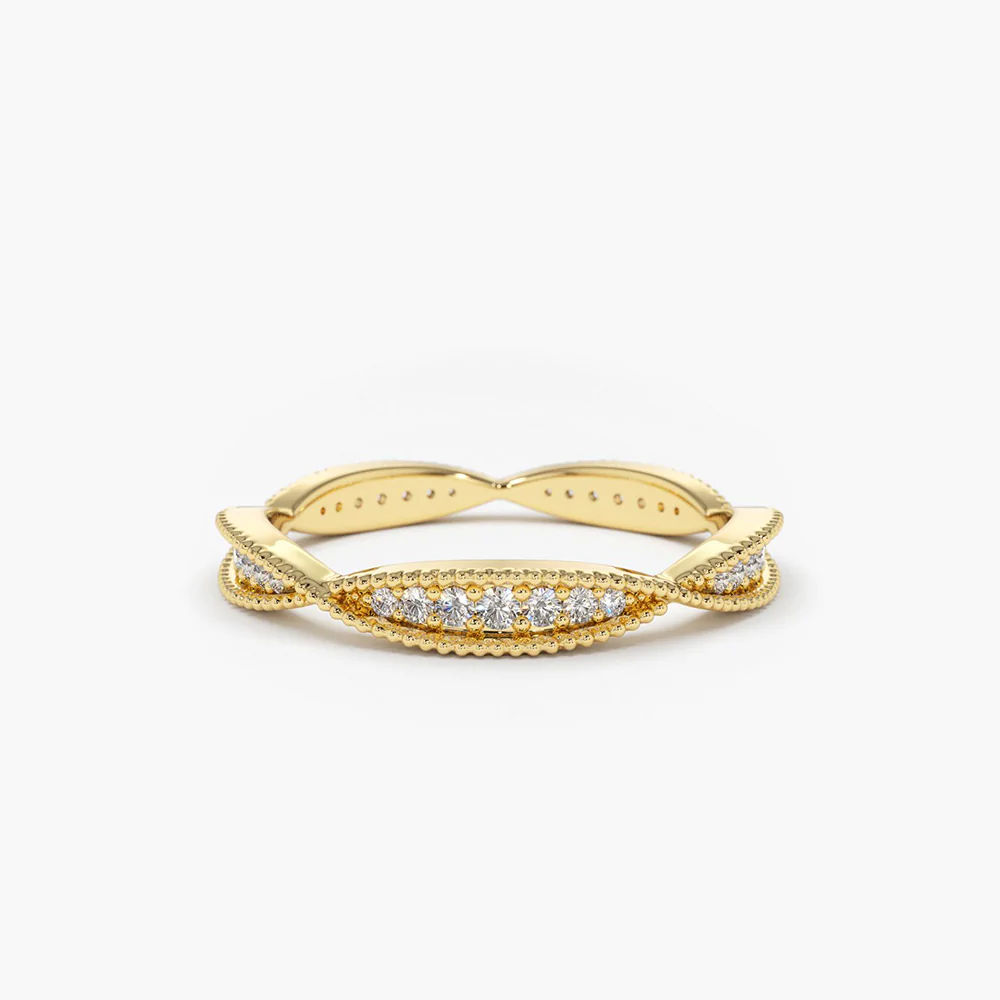 925 Sterling Silver Art Deco Graduating Diamond Full Eternity Ring