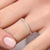 925 Sterling Silver Art Deco Graduating Diamond Full Eternity Ring - Image 4