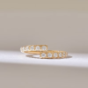 925 Sterling Silver Ascending Diamond Bypass Composition Ring, Stackable Pave Wedding - Image 2