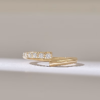 Sterling silver wedding ring with an ascending bypass design