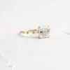 Sterling silver ring with thick gold plating and refined step-cut design