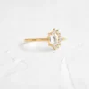 Simple celestial ring in 925 sterling silver and gold plating