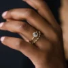 Elegant Astra Ring with a polished gold-plated finish