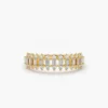 925 Sterling Silver Bagguette Diamond Anniversary Ring