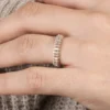 925 Sterling Silver Bagguette Diamond Anniversary Ring - Image 3