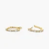 925 Sterling Silver earrings with baguette and round diamond-inspired stones