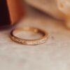 Sterling silver band with baguette and round stones