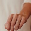Baguette and round stone band with migraine detailing