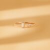 925 Sterling Silver Baguette and Round Diamond Open Ring - Image 3