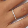 925 Sterling Silver ring with bezel-set premium CZ diamonds