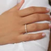 Timeless ring design with a graceful sparkle finish