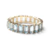 925 sterling silver ring with thick gold plating and baguette stones