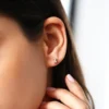 Gold-plated 925 Sterling Silver stud earrings with polished finish