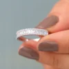 Thin gold-plated ring with a balanced stone arrangement