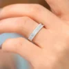 Sparkling sterling silver ring designed for stacking or wearing alone
