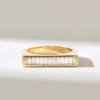 Baguette-style Premium CZ Diamond stones on a flat top ring